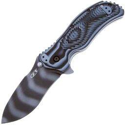 Нож ZT 0350TSBG Tiger Stripe сталь S30V рукоять Black/Gray G10