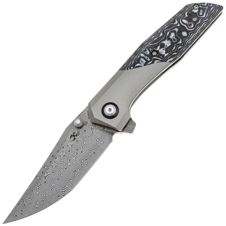 Нож Kansept Deadite сталь Damascus рукоять Black-White Carbon Fiber/Ti