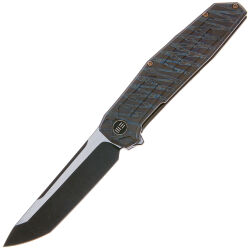 Нож WE Knife Shadowfire blackwash/satin сталь CPM-20CV рукоять Tiger Stripe Flamed Ti (WE22035-4)