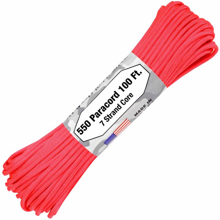 Паракорд Atwoodrope 550 Parachute Cord hot pink 30м (США)