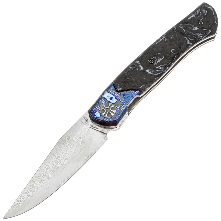 Нож NL Knives Frodo Element Воздух Bowie сталь ZDI-Elmax рукоять Timascus/Chaotic White CF