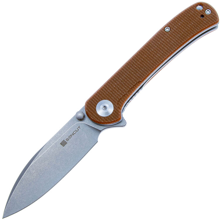 Нож Sencut Scepter Stonewash сталь 9Cr18MoV рукоять Brown Micarta (SA03D)