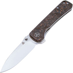 Нож QSP Hawk Satin сталь S35VN рукоять Copper Foil Carbon Fiber (QS131-T)