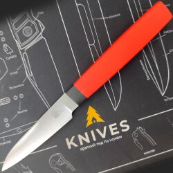 Нож кухонный Owl Knife Овощной P80 сталь Elmax рукоять красный G10