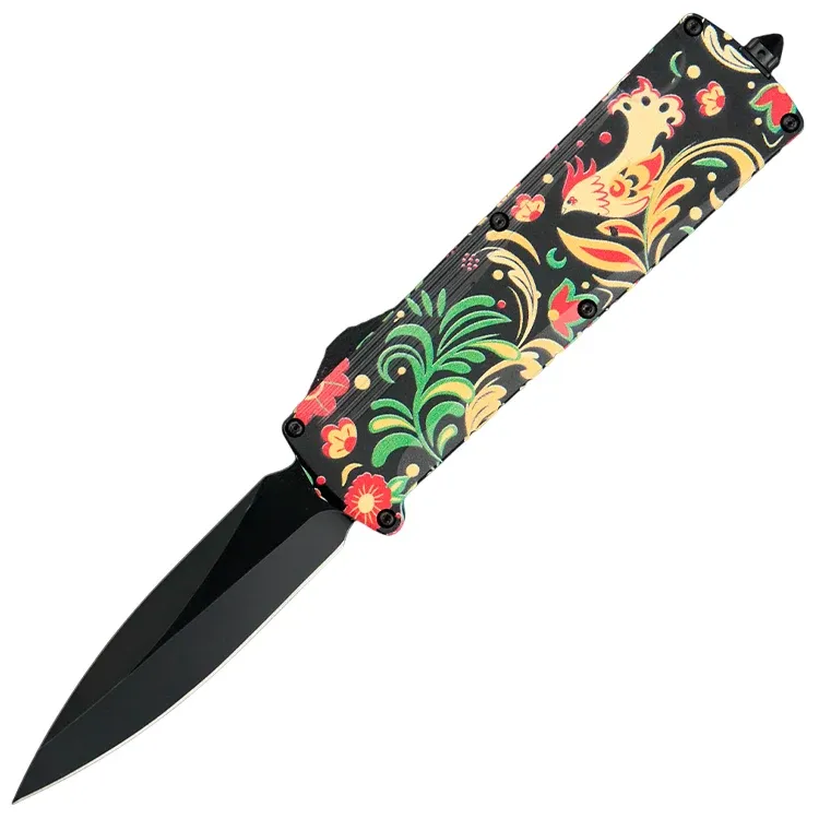 Нож Daggerr Кощей Хохлома blackwash сталь D2 рукоять Aluminium