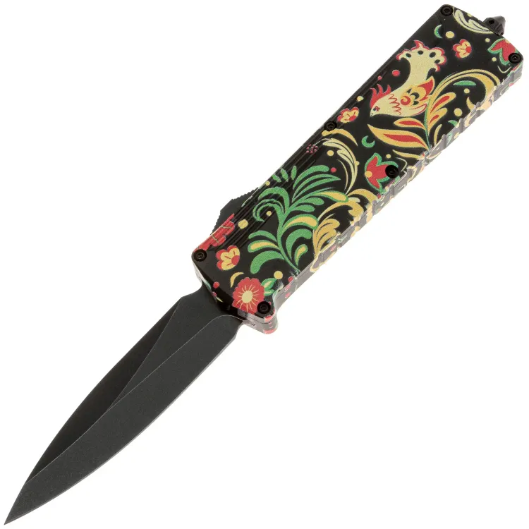 Нож Daggerr Кощей Хохлома blackwash сталь D2 рукоять Aluminium
