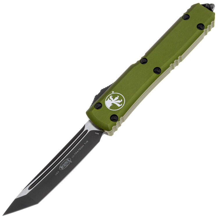 Нож Microtech Ultratech T/E black сталь M390 рукоять Olive drab Aluminum (123-1OD)