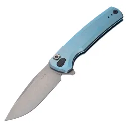 Нож ZT 0044 stonewash сталь S90V рукоять Blue Titanium (0044BLU)