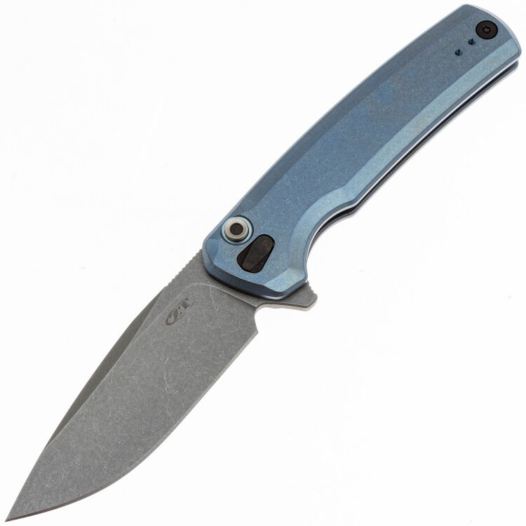 Нож ZT 0044 stonewash сталь S90V рукоять Blue Titanium (0044BLU)