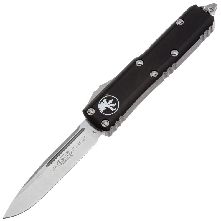 Нож Microtech UTX-85 S/E stonewash сталь M390 рукоять Black Aluminum (231-10)
