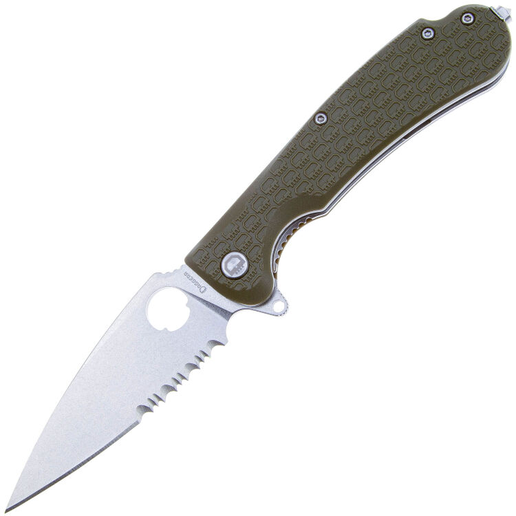 Нож Daggerr Resident DL serrated stonewash сталь 8Cr14MoV рукоять Olive FRN