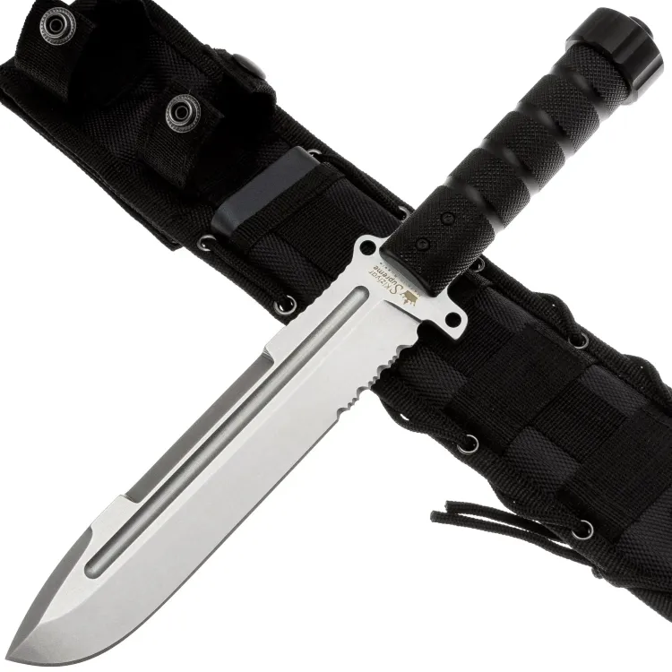 Нож Kizlyar Supreme Survivalist-Z сталь D2 Stonewash рукоять Black Aluminium