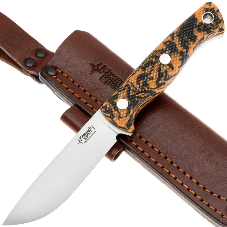 Нож Южный Крест Caribou L конвекс сталь Elmax рукоять микарта кастом V2 (253.1564)