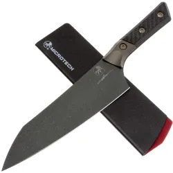 Нож кухонный Microtech 8" Chef Knife DLC washed сталь M390MK рукоять Bronze Ti/Carbon Fiber