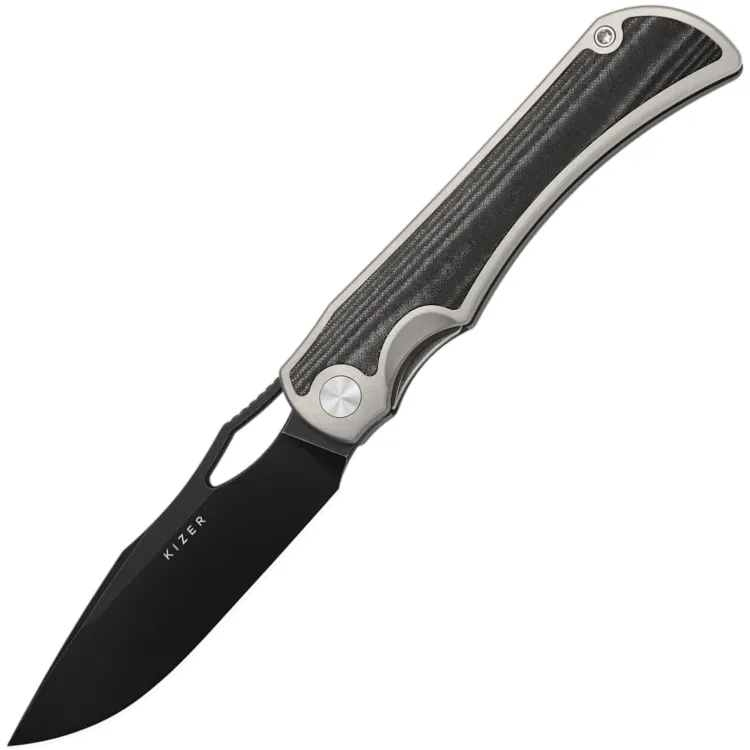 Нож Kizer Allure blackwash сталь S45VN рукоять Titanium/Norplex UltreX Micarta