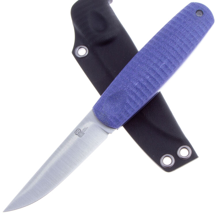 Нож Owl Knife North-XS сталь S90V рукоять микарта Джинс фиолетовая