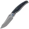 Нож Rike Knife Hunter 1 сталь CPM-S90V рукоять Gray Ti/Blue Green Carbon Fiber