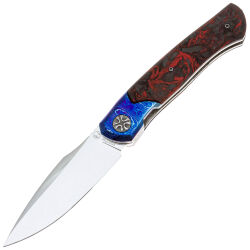 Нож NL Knives Frodo Element Огонь Wharncliffe сталь MagnaCut рукоять Timascus/Chaotic Red CF
