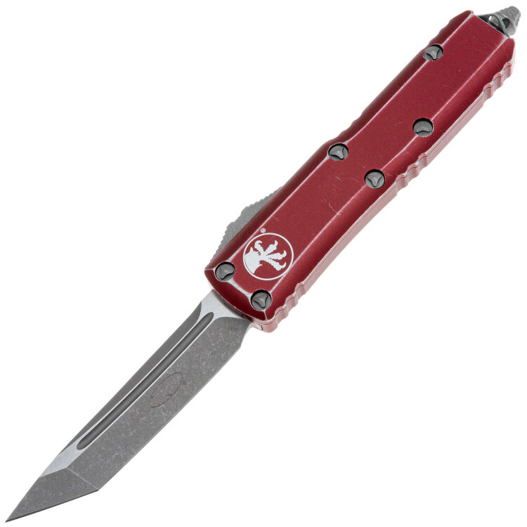 Нож Microtech UTX-85 T/E apocalyptic сталь M390 рукоять Distressed Merlot Red Aluminium (233-10DMR)