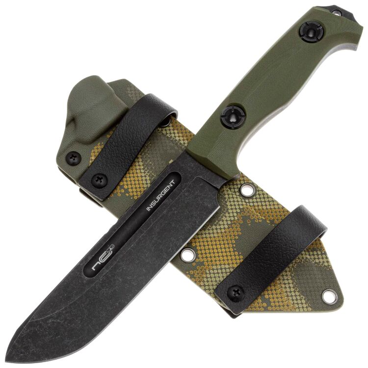 Нож N.C. Custom Insurgent blackwash сталь D2 рукоять Olive G10