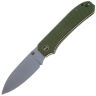 Нож We Knife Big Banter Stonewash сталь CPM-20CV рукоять Green Canvas Micarta (WE21045-2)