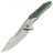 Нож TuoTown Guerrero сталь M390 рукоять Grey Crystal Ti/Green Carbon Fiber
