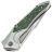 Нож TuoTown Guerrero сталь M390 рукоять Grey Crystal Ti/Green Carbon Fiber