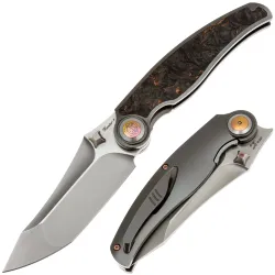 Нож Rike Knife Hunter 1 сталь CPM-S90V рукоять Dark Gray Ti/Orange Carbon Fiber