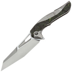 Нож TuoTown Horridus-2 сталь M390 рукоять Grey Ti/Chaotic Green CF