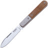 Нож Lion Steel Barlow Roundhead сталь M390 рукоять Ti/Natural canvas micarta (L/CK0111 NC)