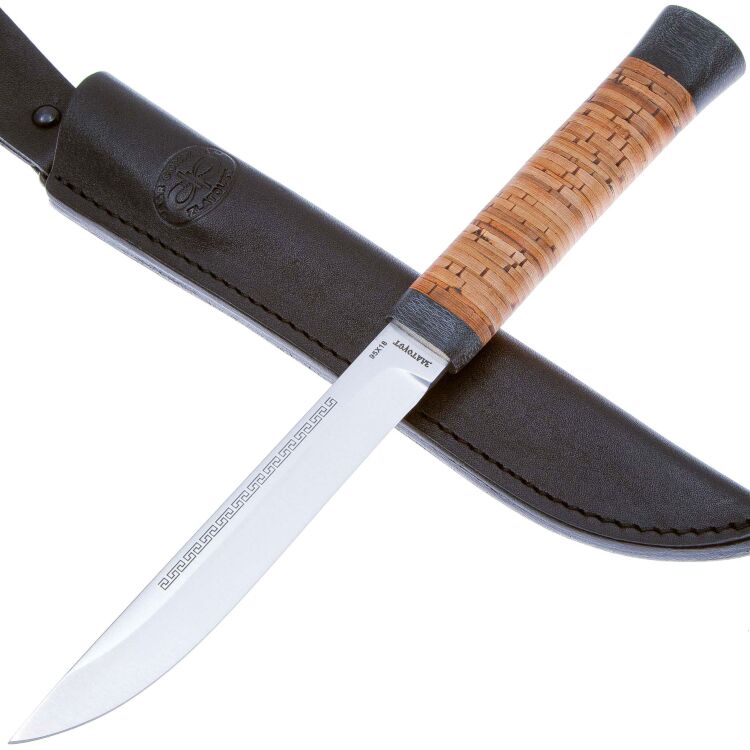 Нож Бурятский малый сталь 95Х18 рукоять береста (АИР Златоуст)
