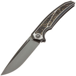 Нож TuoTown Espada DLC сталь Tmax рукоять Grey Crystal Ti/Chaotic Gold CF