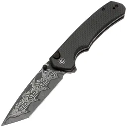 Нож CIVIVI Brazen Button Lock сталь Damascus рукоять G10/Twill CF (C19059C-DS1)