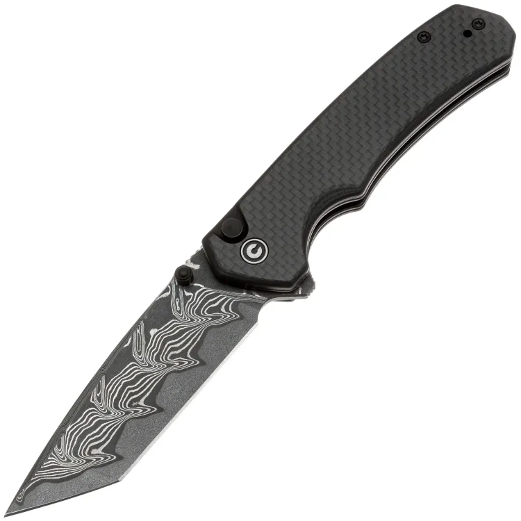 Нож CIVIVI Brazen Button Lock сталь Damascus рукоять G10/Twill CF (C19059C-DS1)