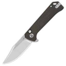 Нож QSP Grebe stonewash сталь 14C28N рукоять Darl Brown Micarta (QS147-A1)