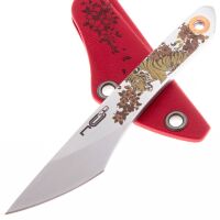 Нож N.C.Custom киридаши Tiger Red kydex satin сталь AUS-8