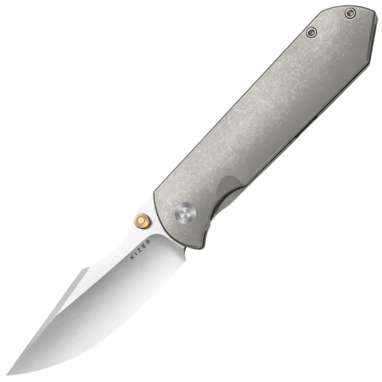 Нож Kizer Harpoon Fold stonewash таль Elmax рукоять Grey Titanium