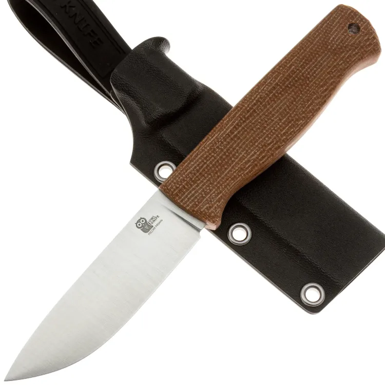 Нож Owl Knife Hoot-S сталь Elmax рукоять микарта Орех