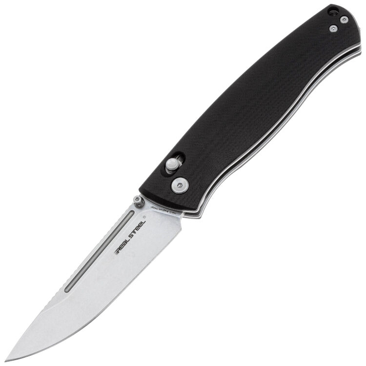 Нож Real Steel Pathfinder Flat stonewash сталь 14C28N рукоять Black G10 (7851BS)