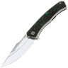 Нож NL Knives Аурум Ultimate Custom Bowie сталь М390 рукоять Chaotic Green CF
