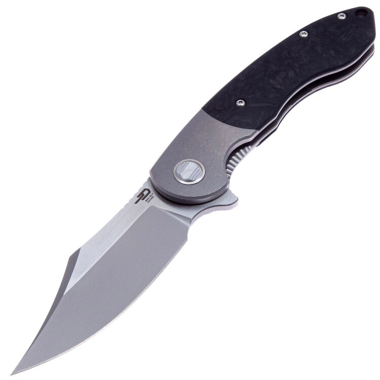 Нож Bestech BowieTie сталь M390 рукоять Marble Carbon Fiber/Titanium (BT1906A)