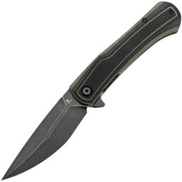 Нож Tenable Kratos blackwash сталь Nitro-V рукоять Black/Green G10