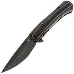 Нож Tenable Kratos blackwash сталь Nitro-V рукоять Black/Green G10