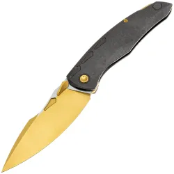 Нож TuoTown Krotos Gold PVD сталь T14N рукоять Black Crystal Ti