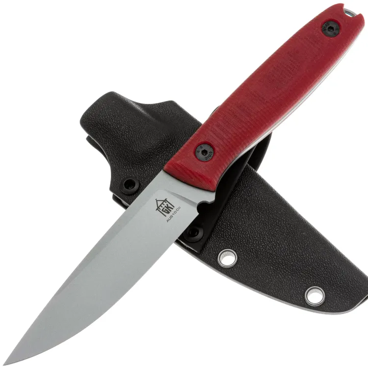 Нож Град Горький Оса сталь AUS-10Co рукоять Burgundy Micarta