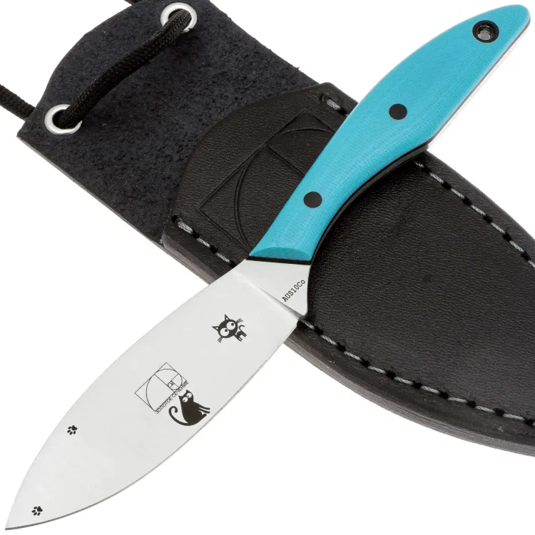 Нож Золотое Сечение Канадский Мини Коты конвекс сталь AUS-10Co рукоять Teal G10