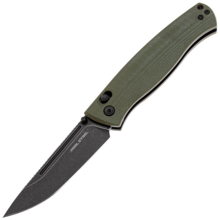 Нож Real Steel Pathfinder Flat blackwash сталь 14C28N рукоять Green G10 (7851GB)