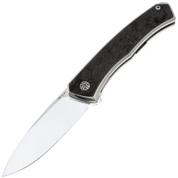 Нож NL Knives Аурум Ultimate Custom Drop point сталь М390 рукоять Chaotic Black CF