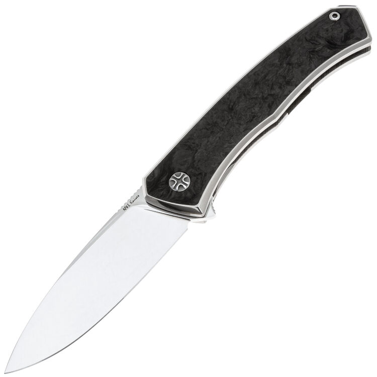 Нож NL Knives Аурум Ultimate Custom Drop point сталь М390 рукоять Chaotic Black CF