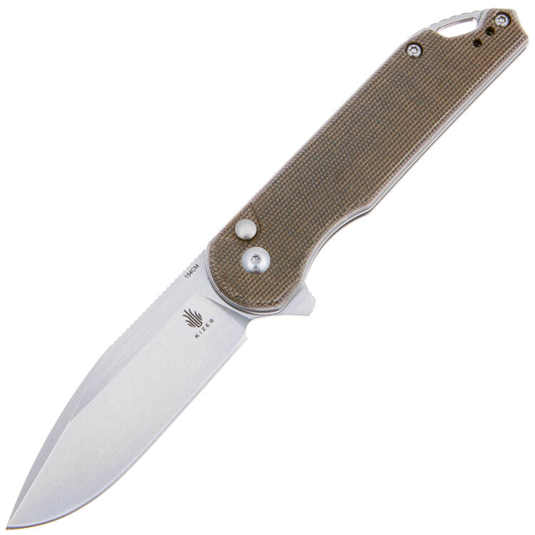 Нож Kizer Assassin XL сталь 154CM рукоять Green Micarta